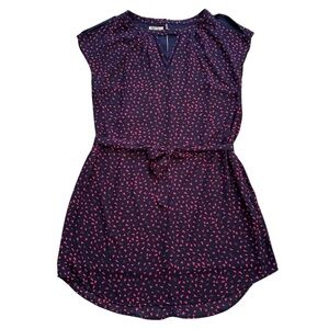 Maurices Navy Dress with Pink Triangle Print